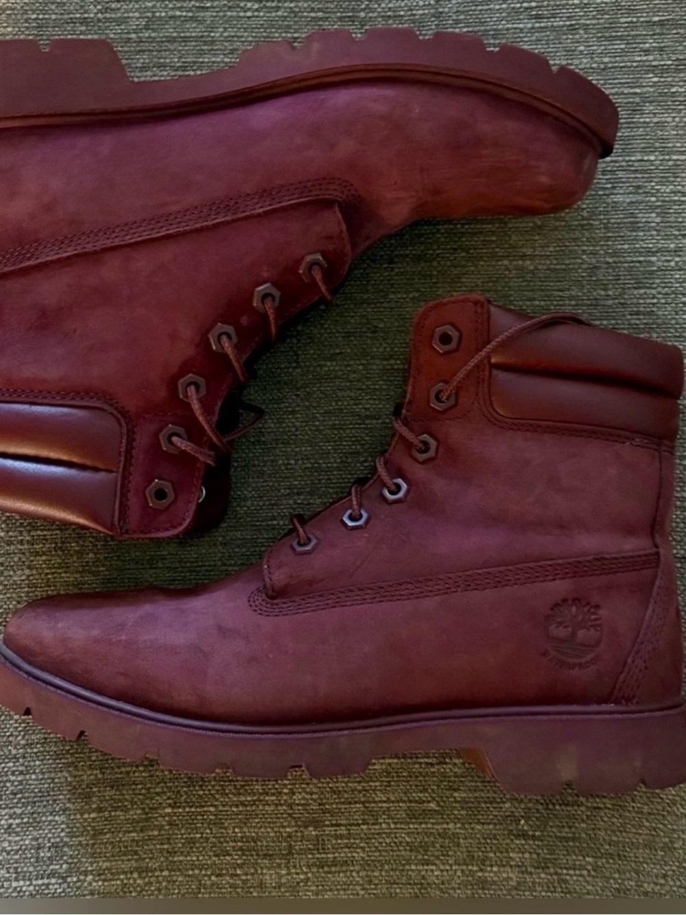 Timberland Women’s Burgundy 6”Nubuck Work  Boot - Size 8